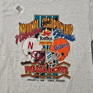 Vintage Tostito Fiesta Bowl 1996 Nebraska Huskers Florida Gators T-Shirt Large